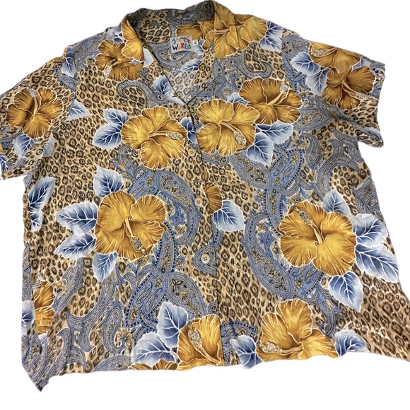 Jams World Shirts Jams World Jungle Hibiscus Hawaiian Shirt Size Xl Rare Vintage Poshmark
